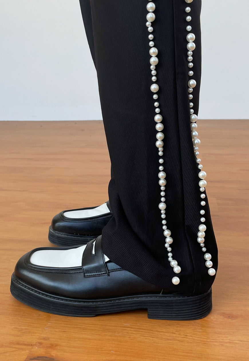 Men's Pearl decoration leisure pants