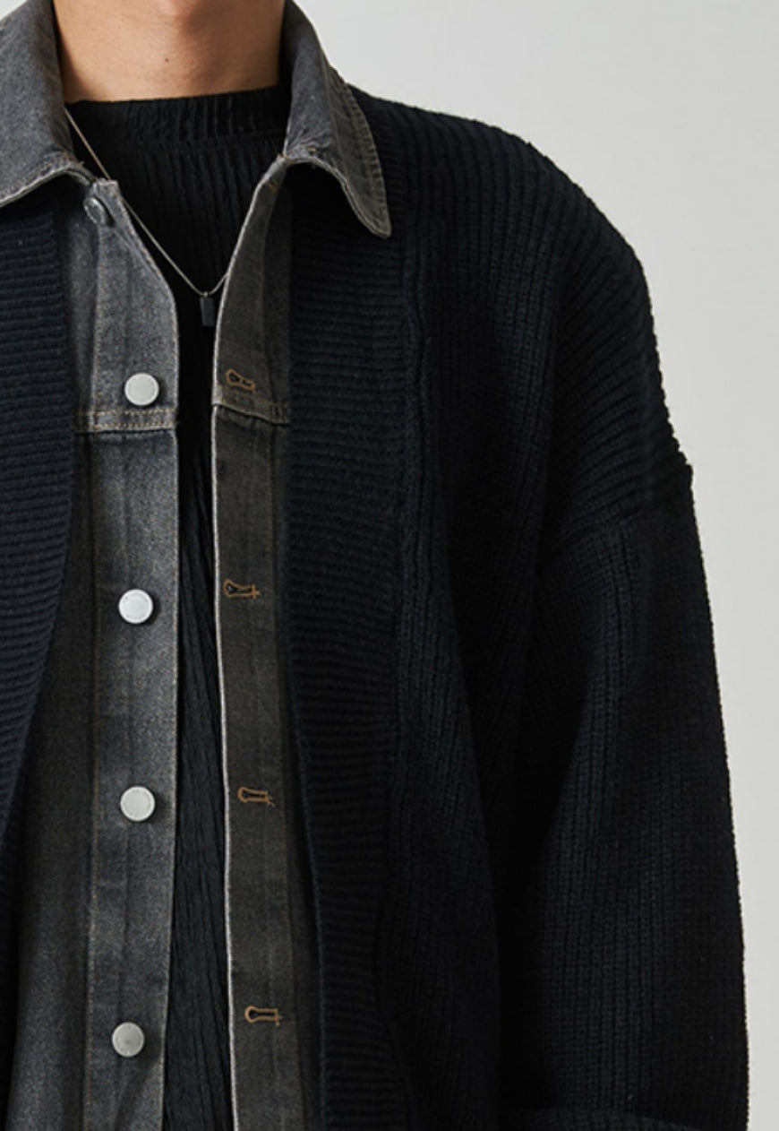 Men's Design Denim Cardigan Jacket