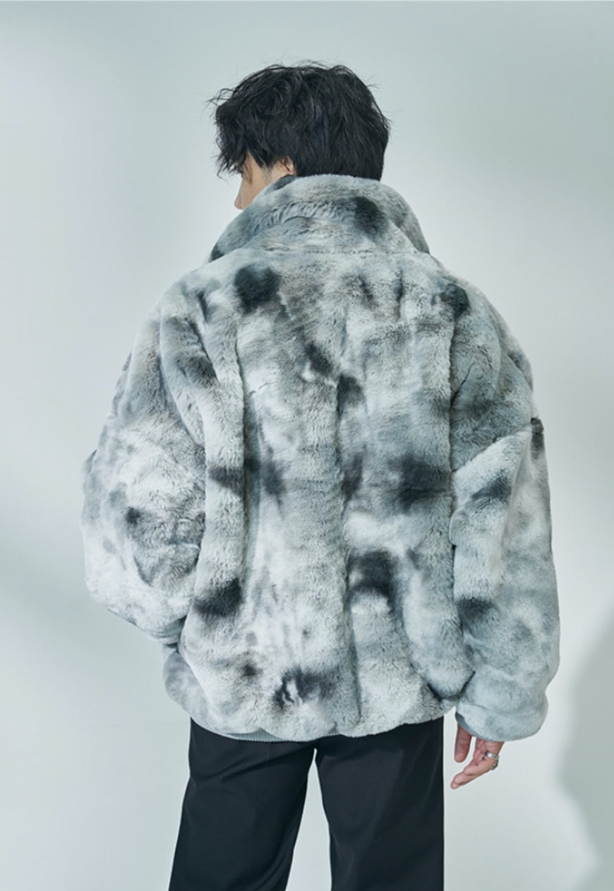 Men's Textured camouflage gray cotton coat