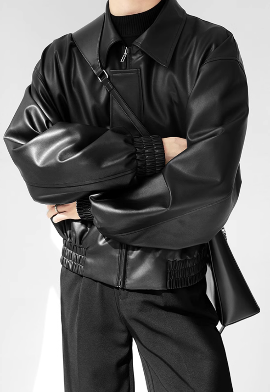 Men's Retro PU leather jacket