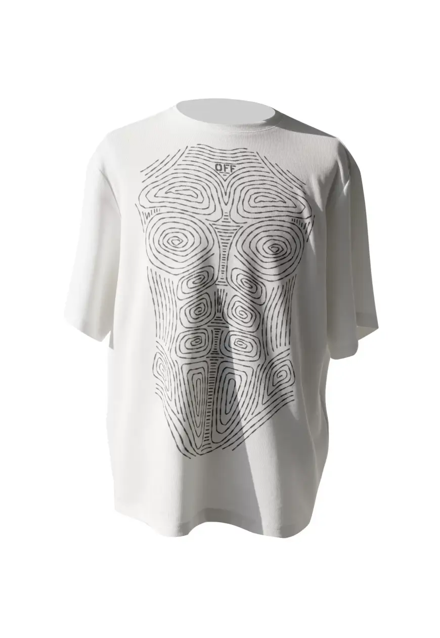 Men's Summer black and white printed t-shirt
