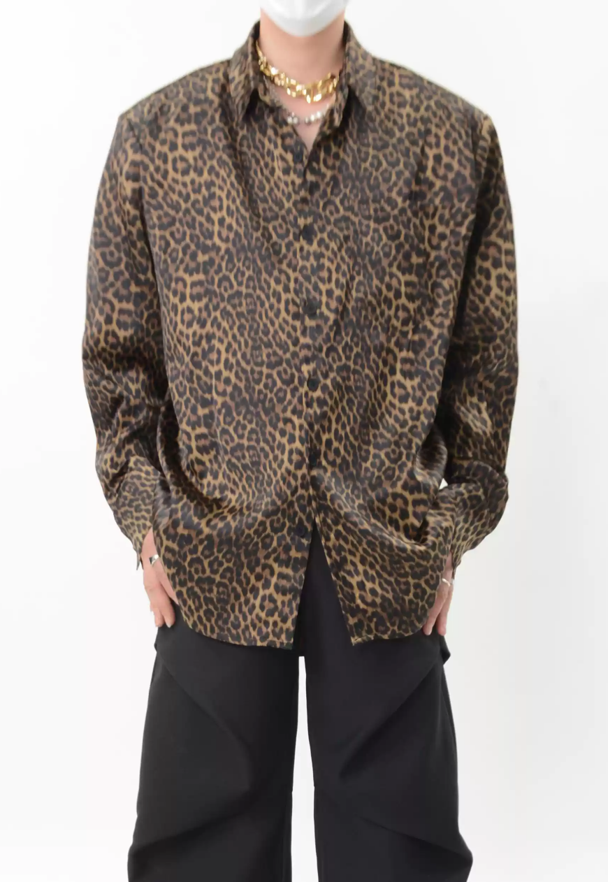 Men's Premium leopard print shirt