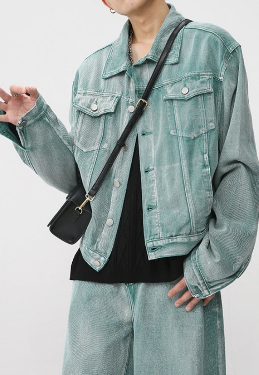 Men's spring summer casual denim suit