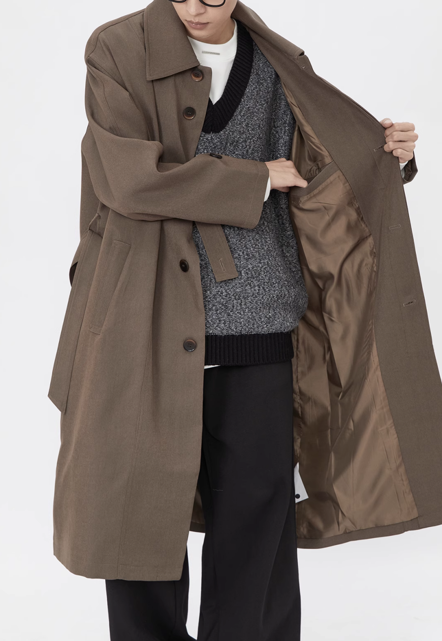 Men's Fashionable long trench coat