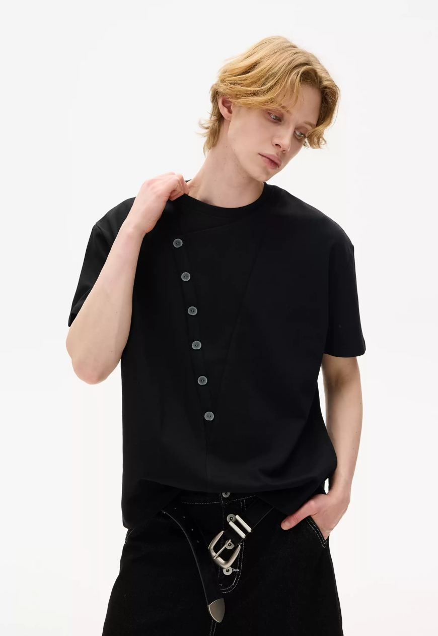 Men's Deconstructed Button Tee