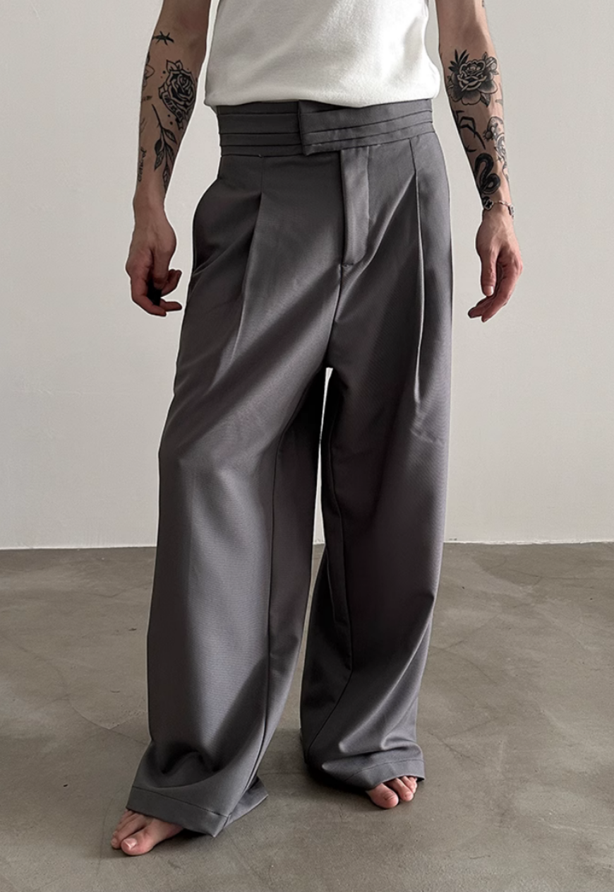Men's loose-fitting suit trousers