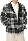 Men's plaid faux lamb wool coat