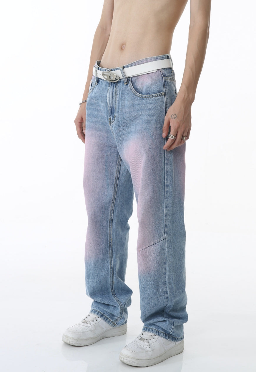 Unisex Graffiti Smudged Gradient Jeans