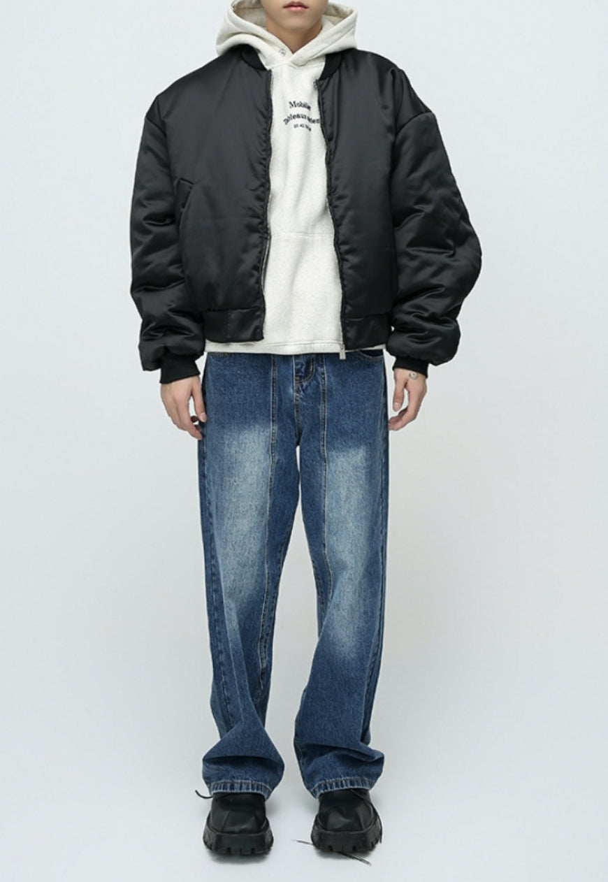 Men's Oversized short satin cotton coat
