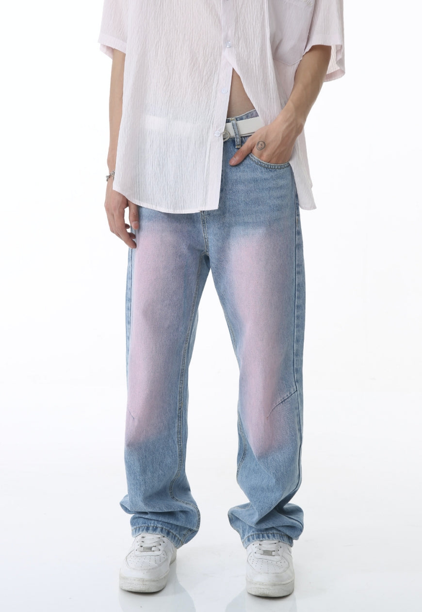 Unisex Graffiti Smudged Gradient Jeans