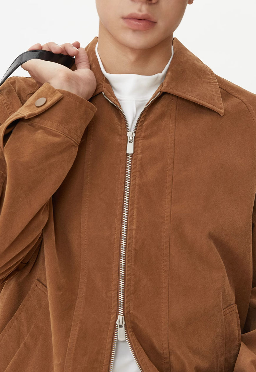 Men's Textured leather jacket