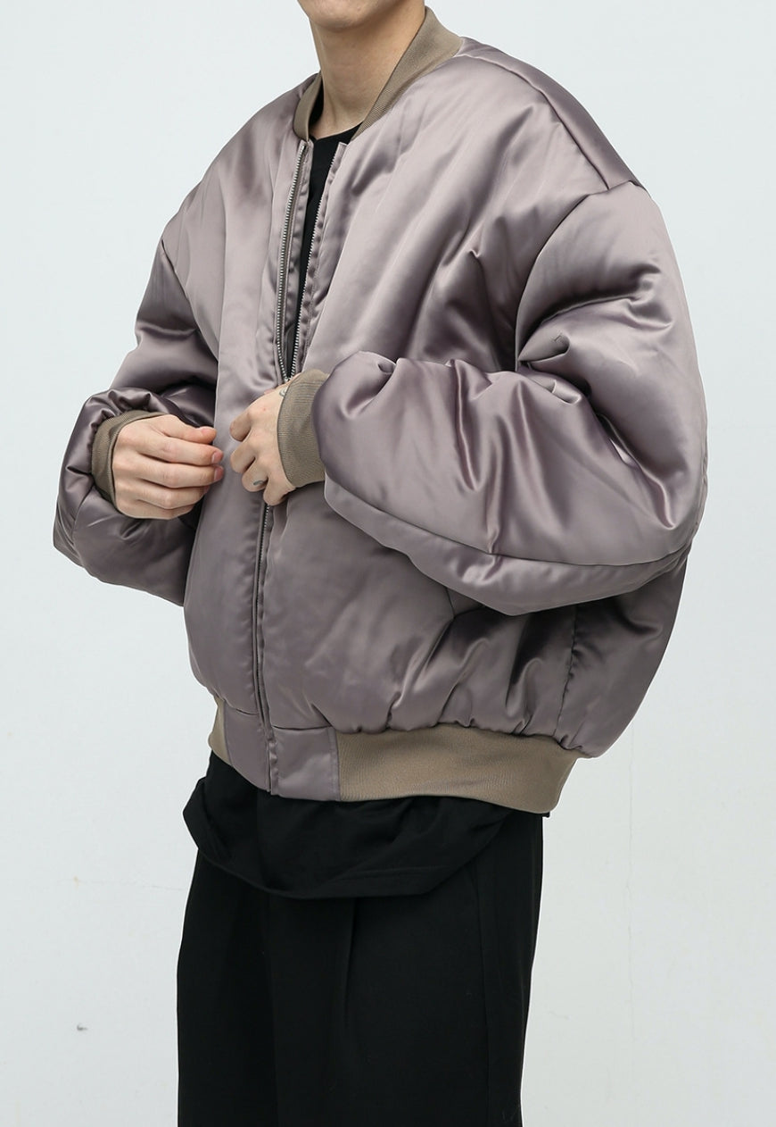Men's Oversized short satin cotton coat