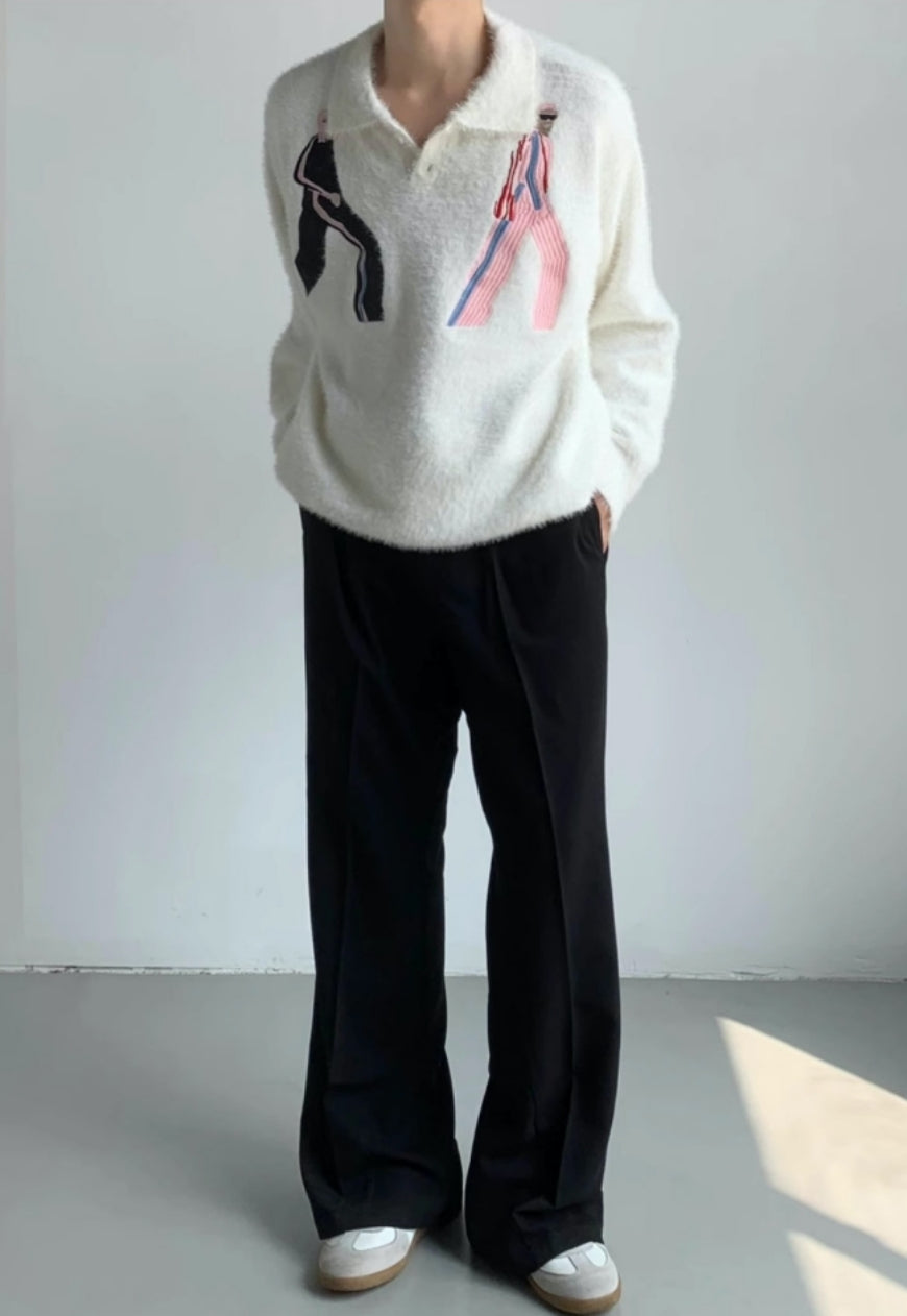 Men's Premium embroidered mohair sweater