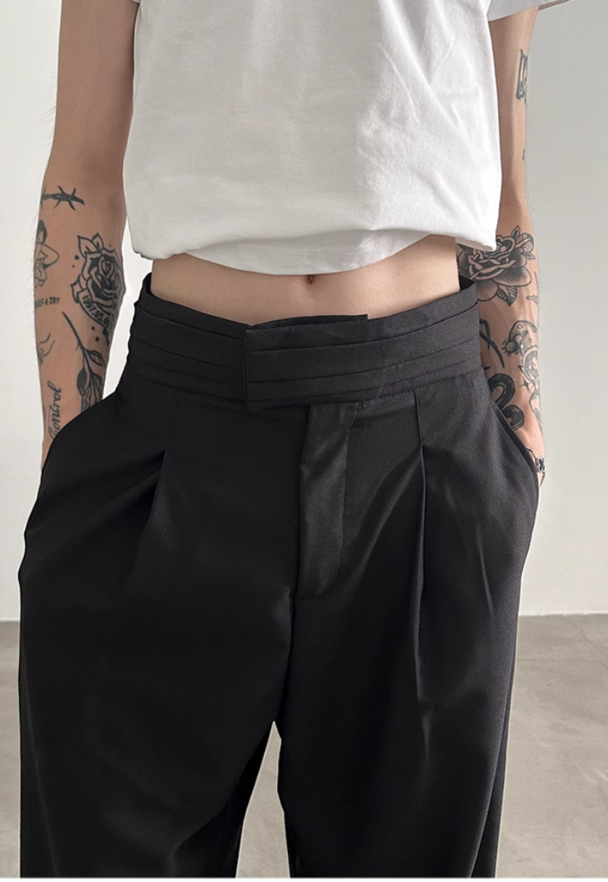 Men's loose-fitting suit trousers
