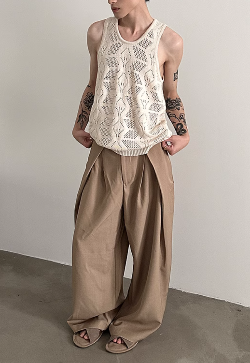 Men's Retro hollow knitted vest