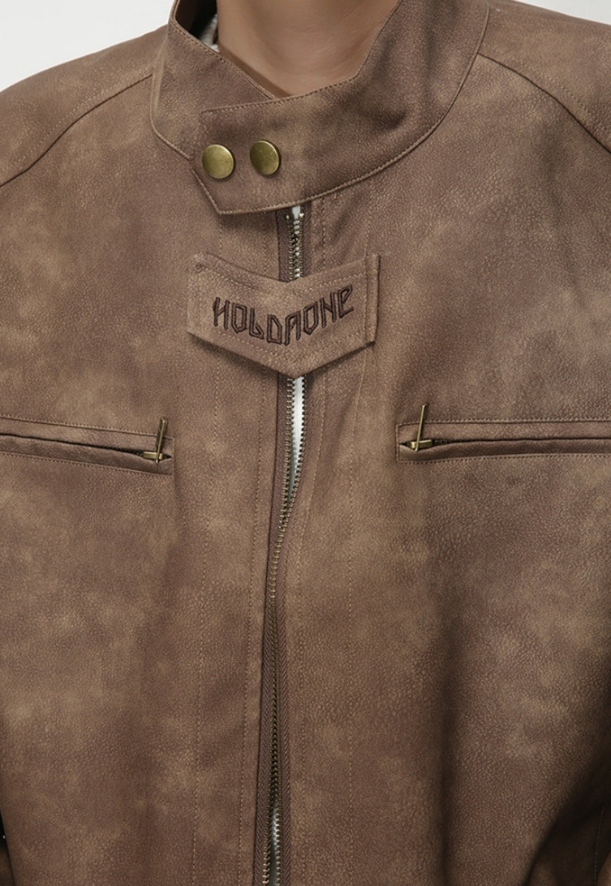 Men's Retro Short PU Leather Jacket