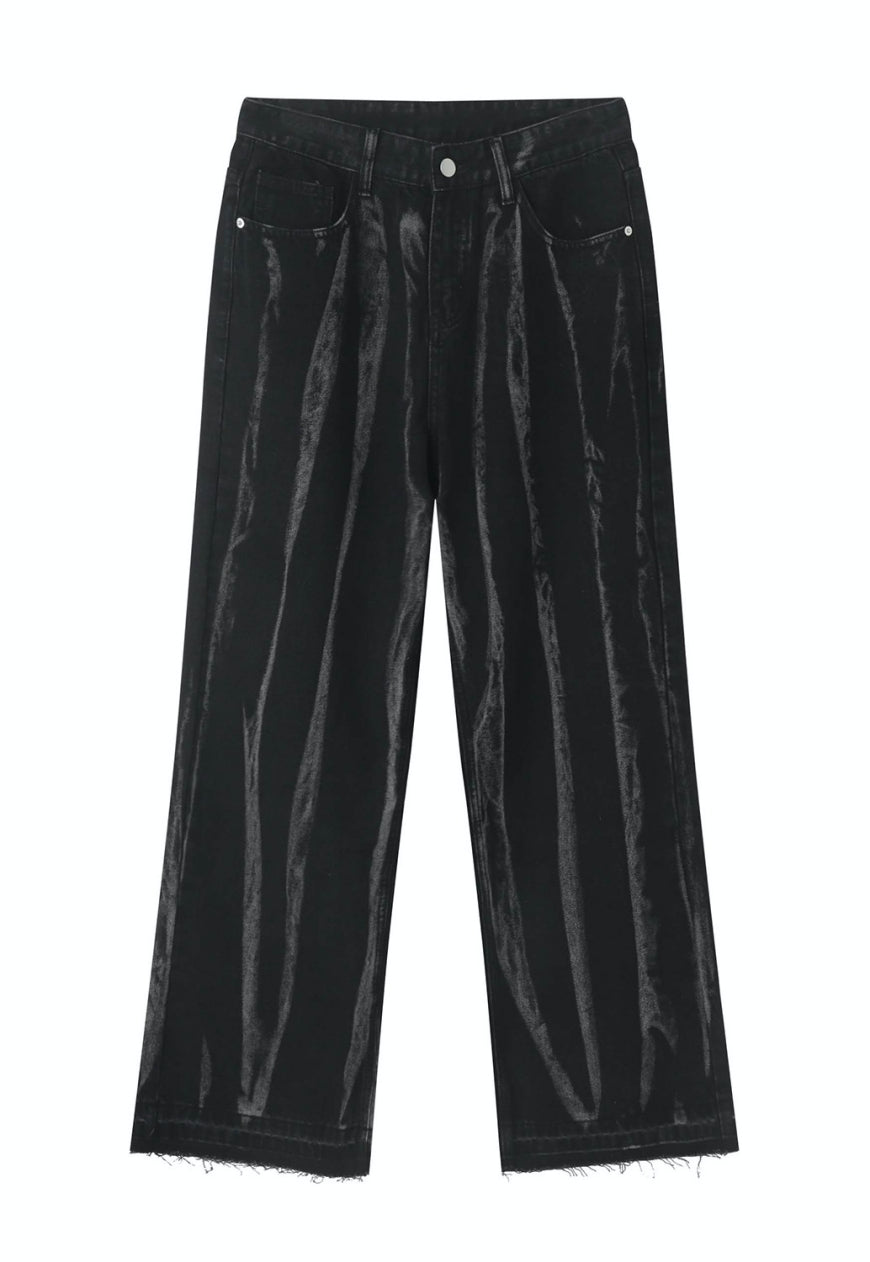 Unisex Tie Dye Vertical Stripe Jeans