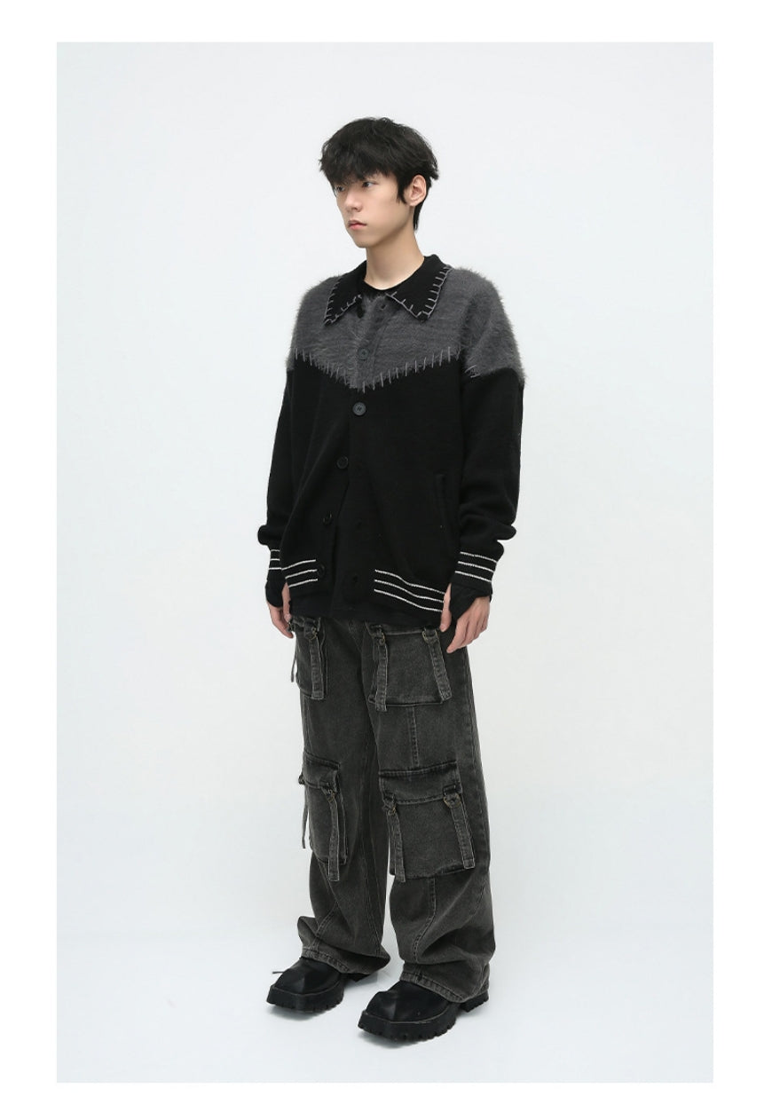 Men's Contrast patchwork sweater