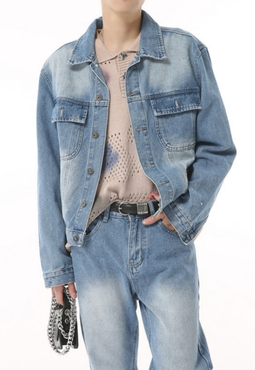 Men's flared denim jacket