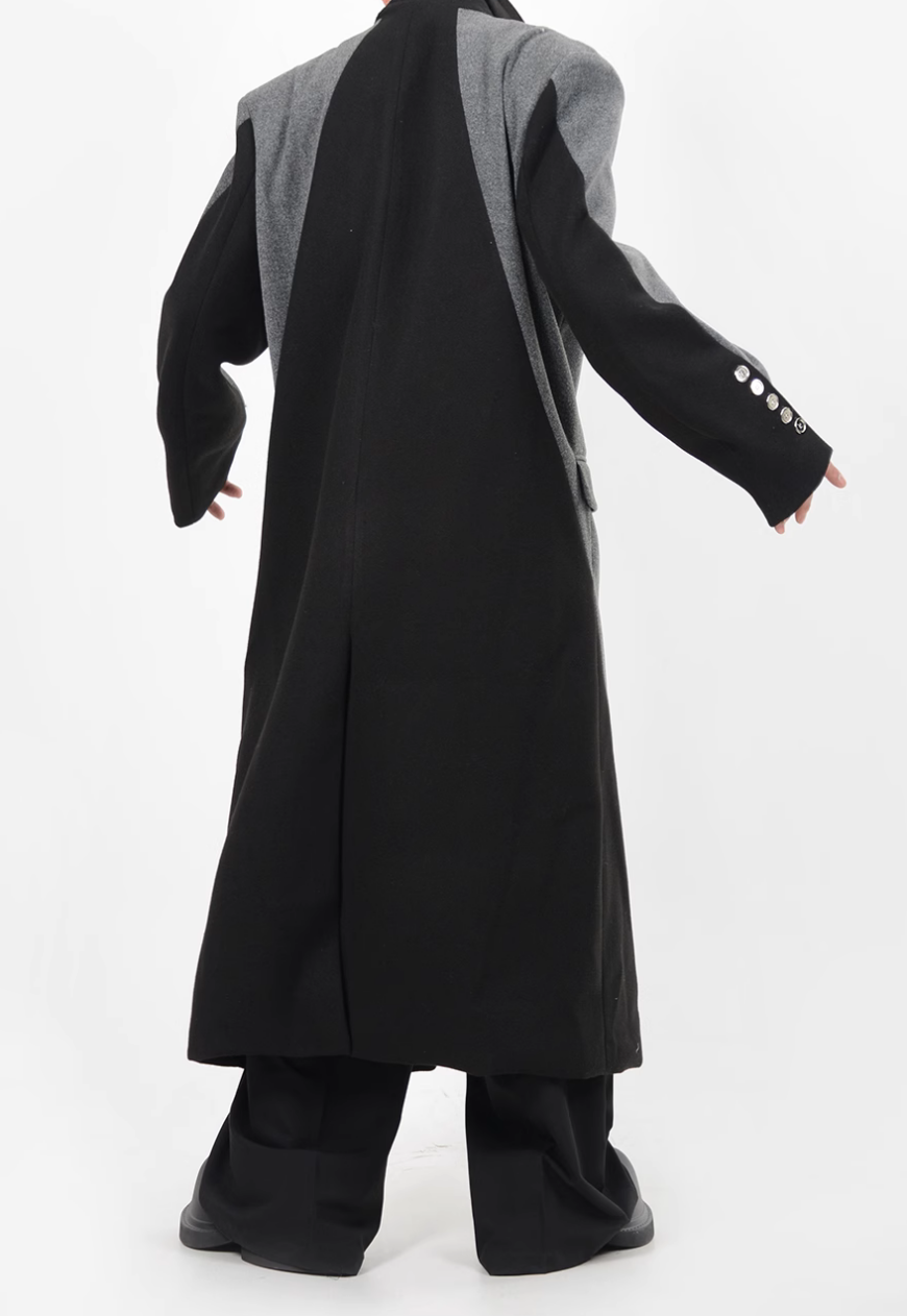 Men's three-dimensional shoulder padded coat