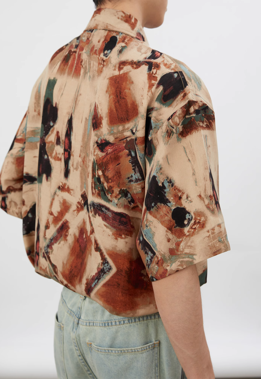 Men's design tie shirt