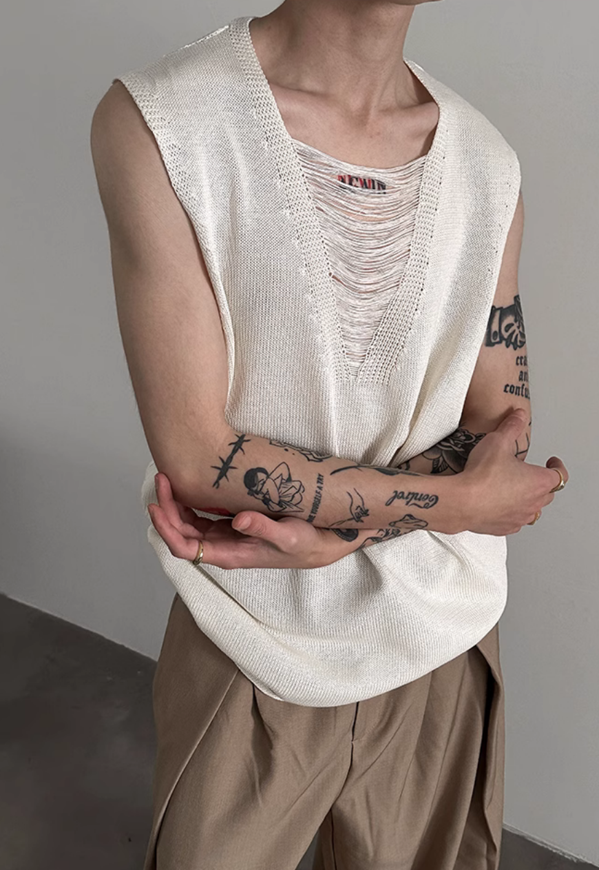 Men's Neck design knitted Vest