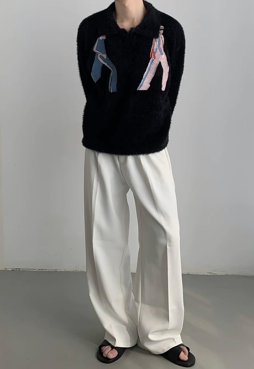 Men's Premium embroidered mohair sweater