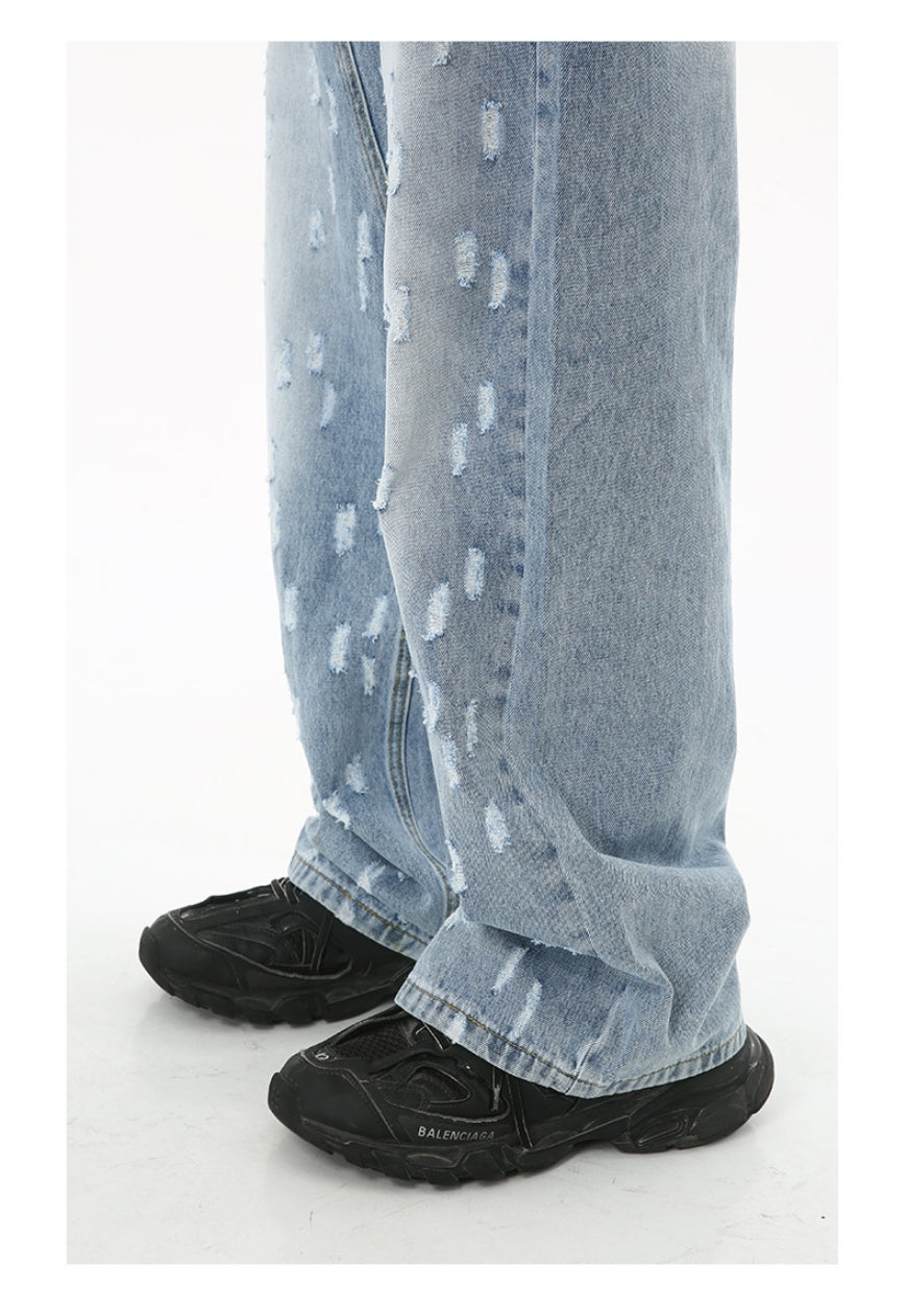 Unisex Loose Small Ripped Jeans