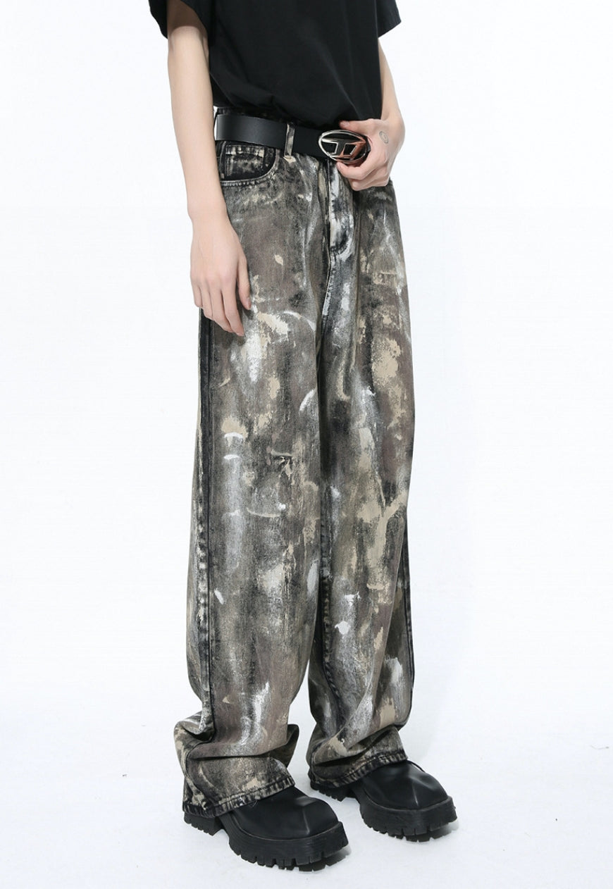 Unisex retro camouflage jeans