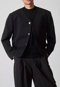 Men's High quality collarless jacket