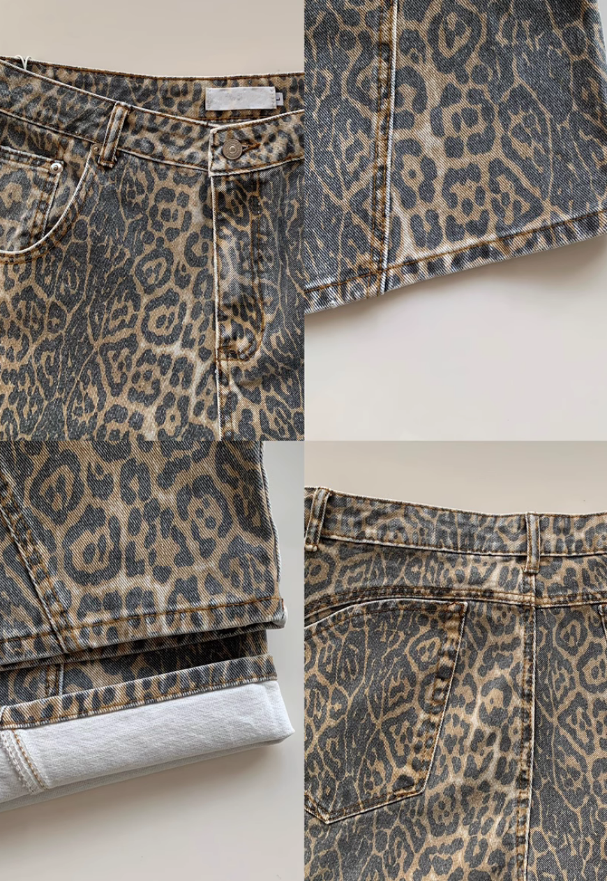 Men's Retro Camo Leopard Jeans
