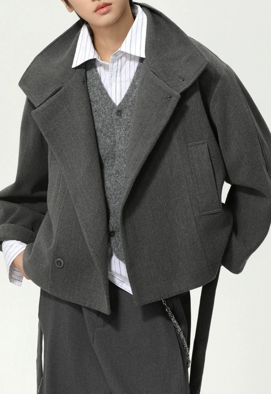Men's Waist-belted jacket
