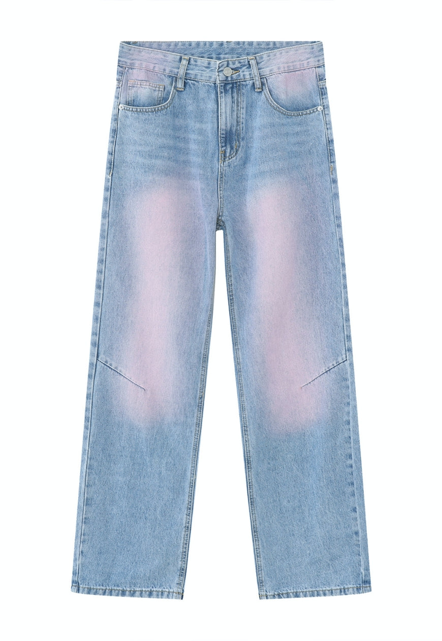 Unisex Graffiti Smudged Gradient Jeans