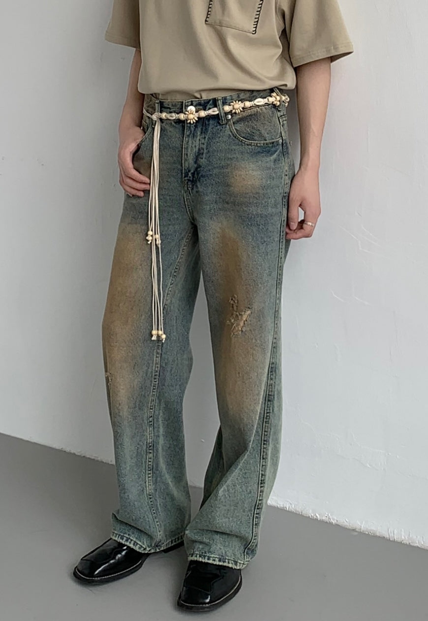 Men's Design washed jeans