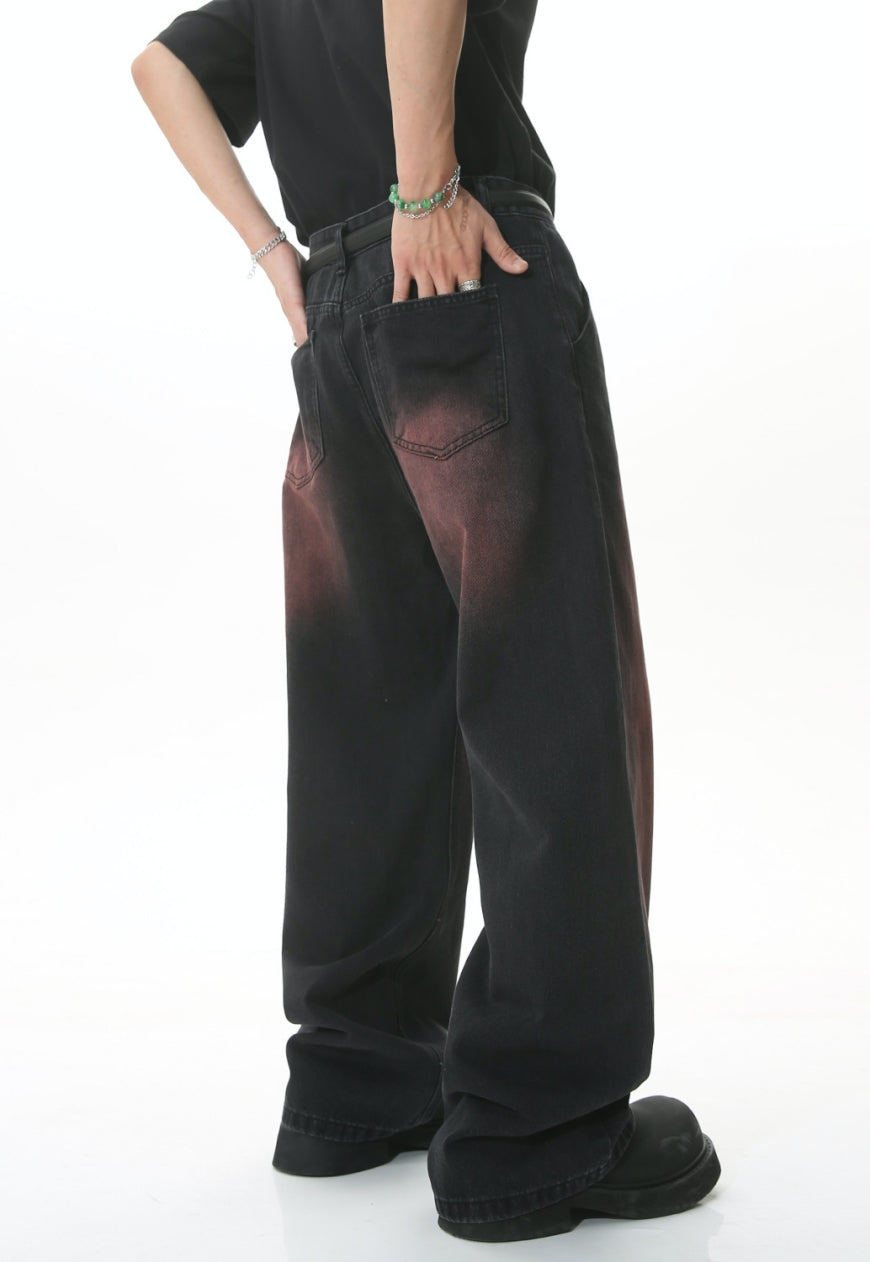 Unisex Design Gray Sprayed Jeans