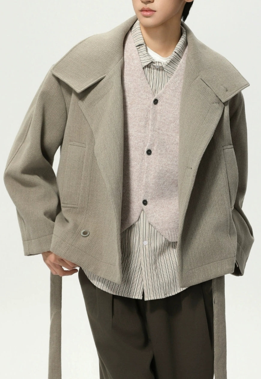 Men's Waist-belted jacket