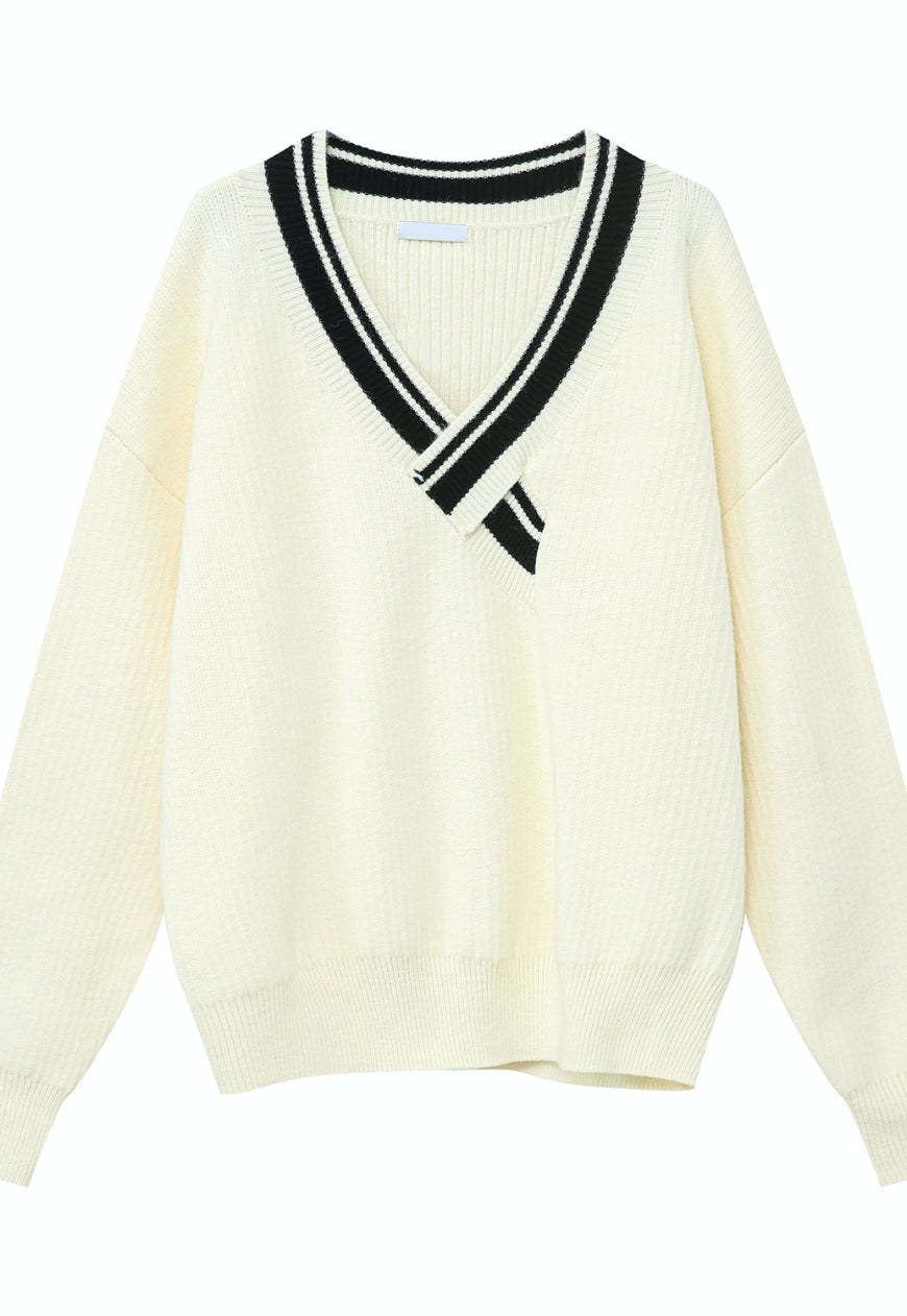 Men's Irregular V-neck sweater
