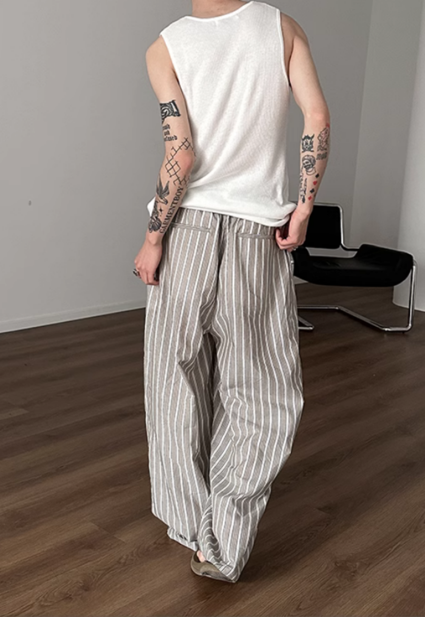 Men's Contrast striped cotton pants