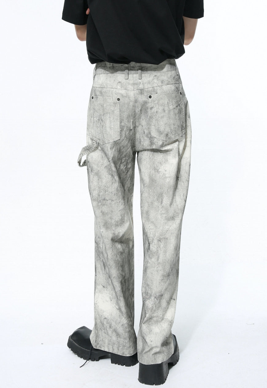 Unisex Retro splash print trousers