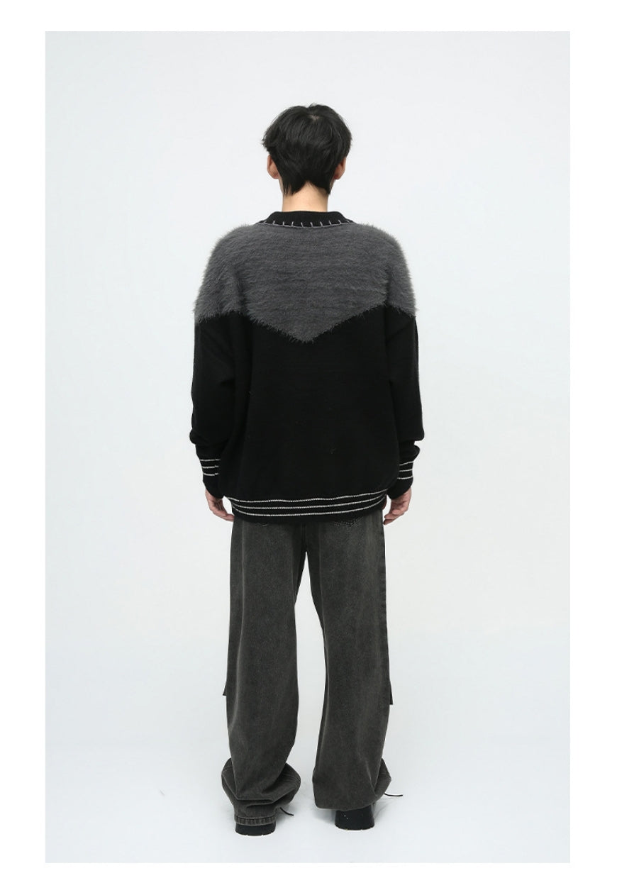 Men's Contrast patchwork sweater