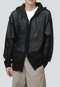 Men's cutout zipper knitted jacket