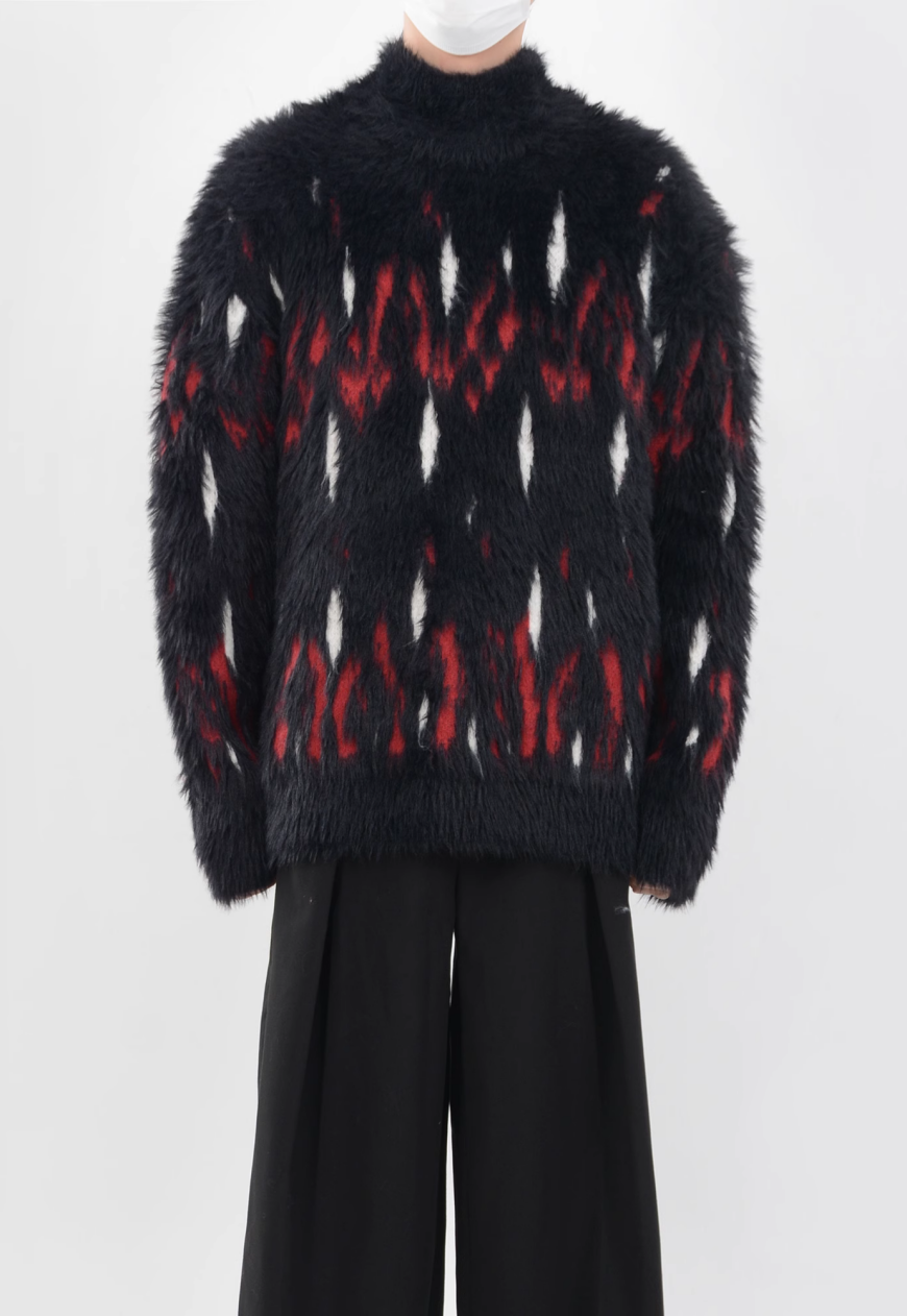 Men's turtleneck plush sweater