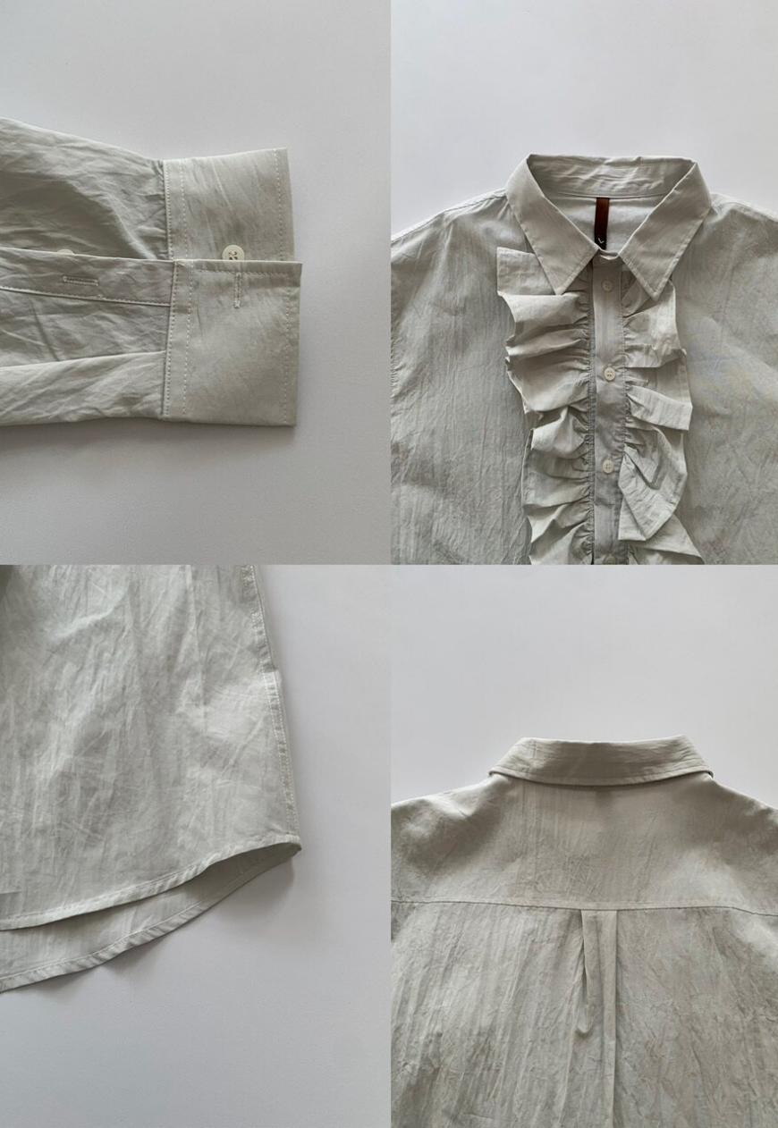 Men's Ruffled Button-Down Shirt