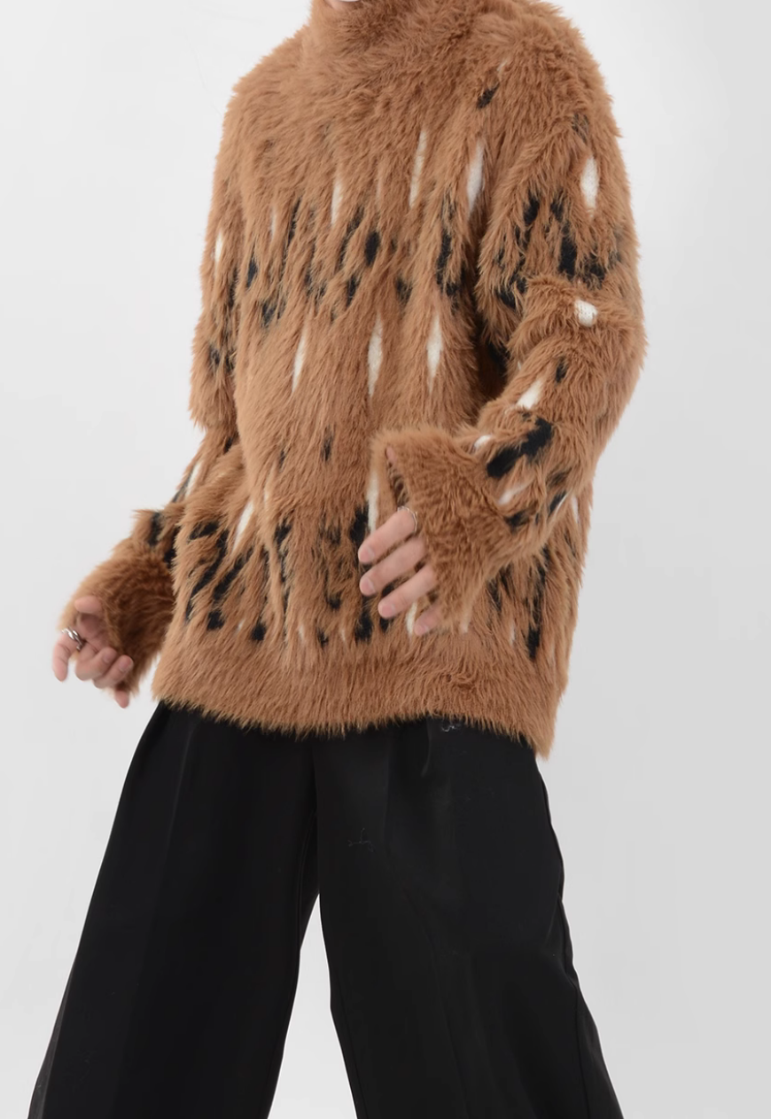 Men's turtleneck plush sweater
