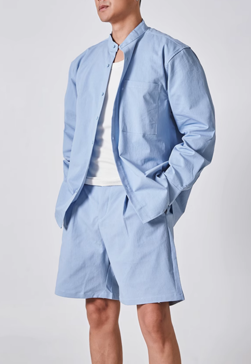 Men's Stand collar design suit set