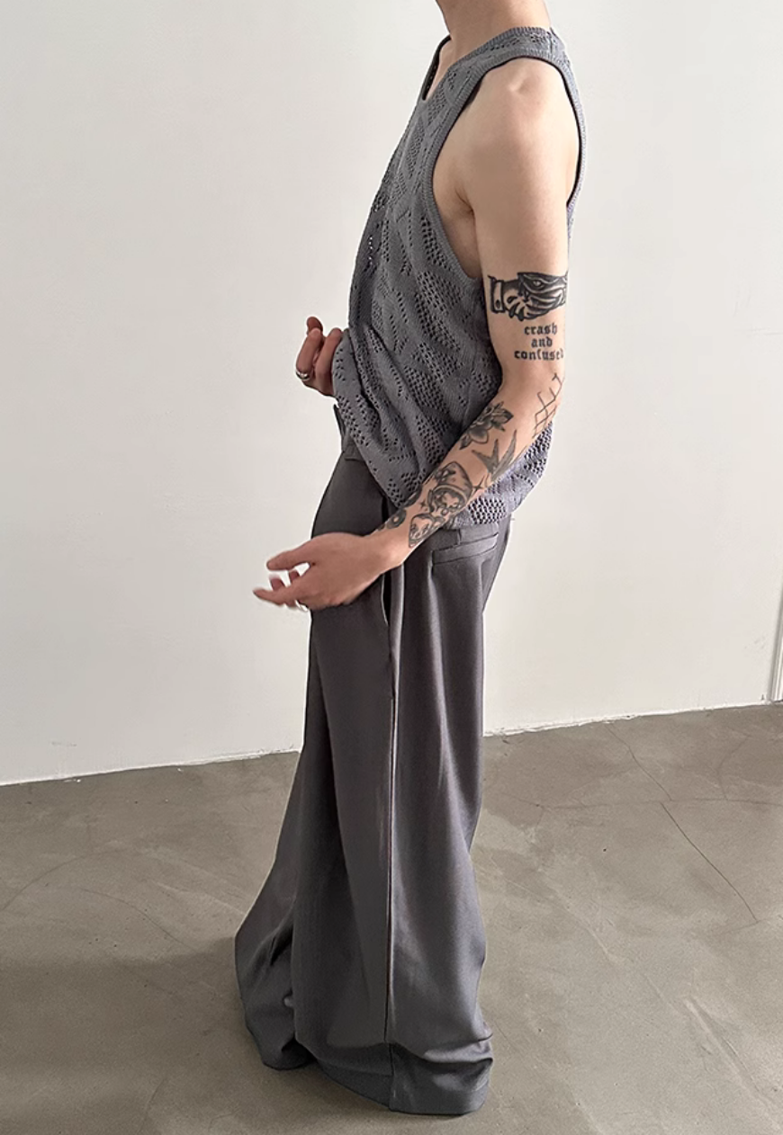 Men's Retro hollow knitted vest
