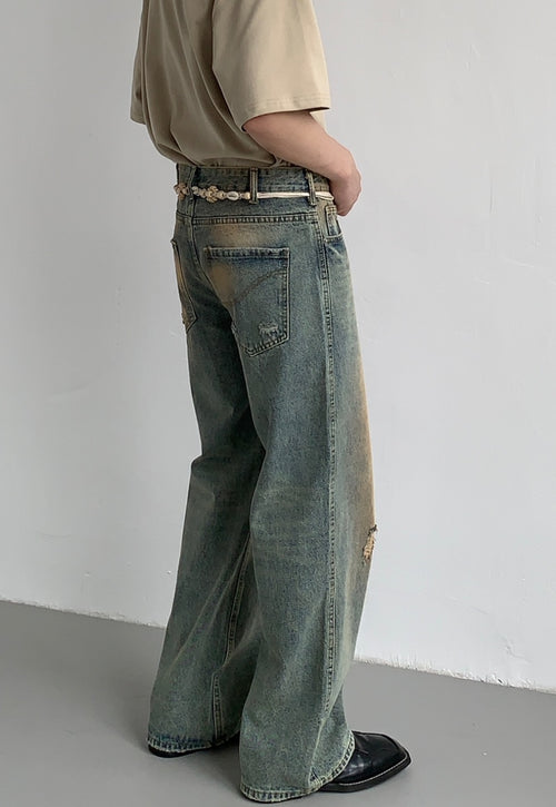 Men's Design washed jeans