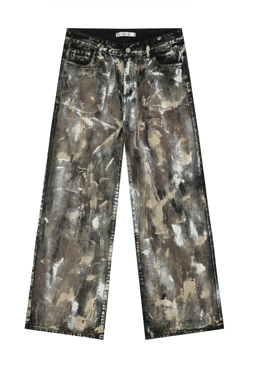Unisex retro camouflage jeans