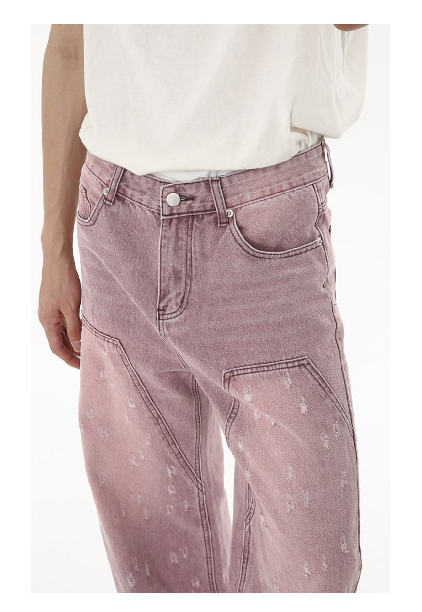 Unisex Loose Small Ripped Jeans