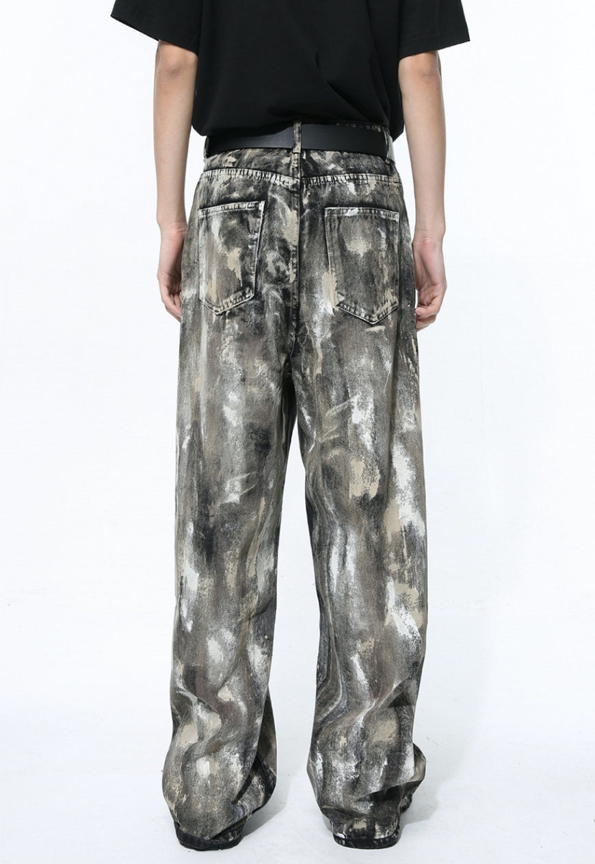Unisex retro camouflage jeans